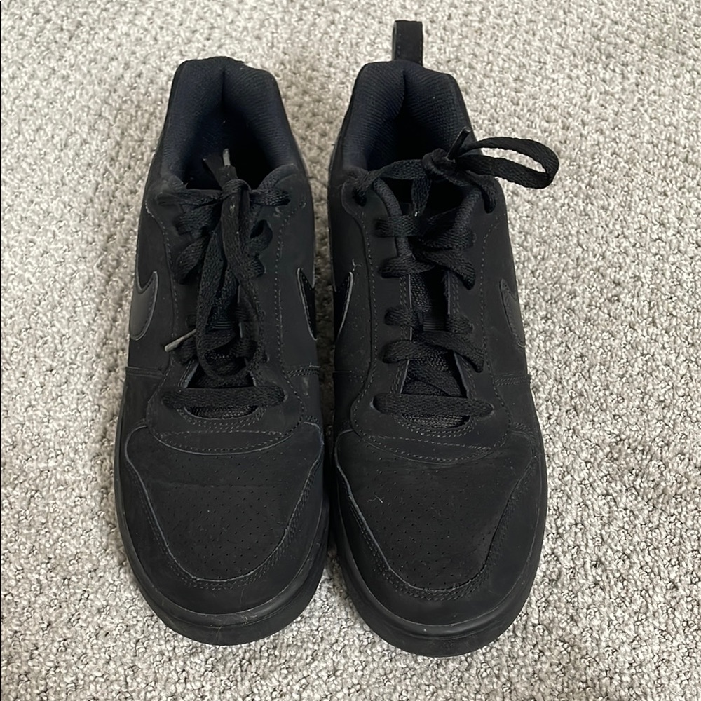 Nike Black Sneakers with Textured Fabric and Thick Sole
